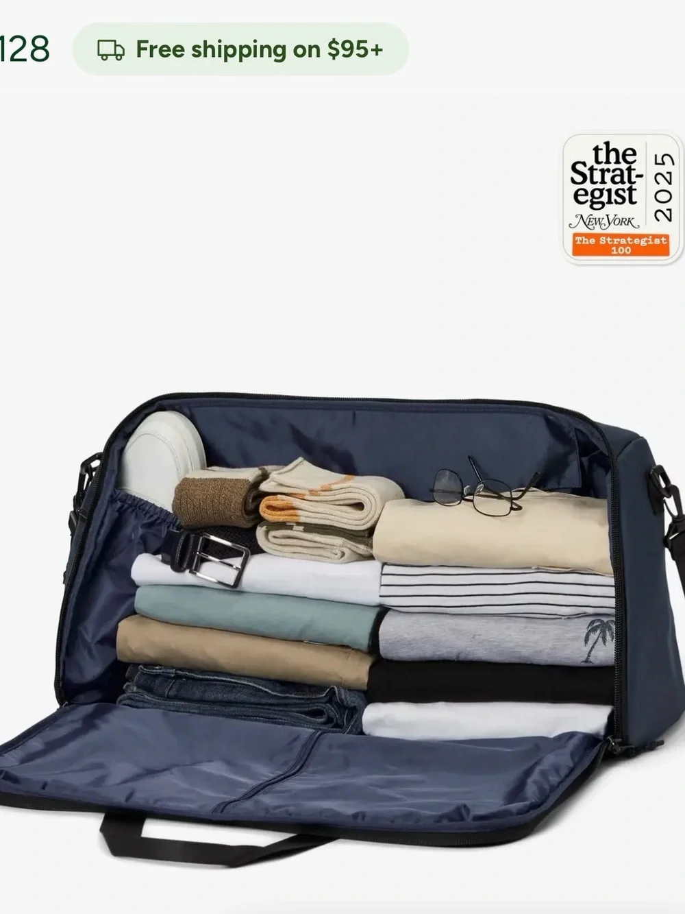 Halfday Garment Duffle in Navy 45L Capacity